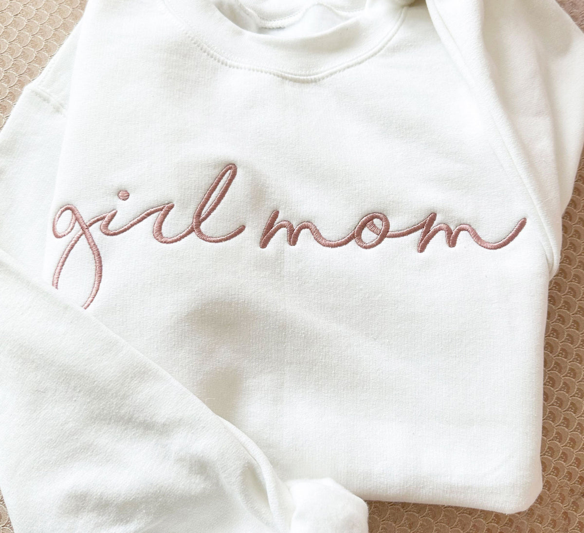 girl mom oversized embroidery