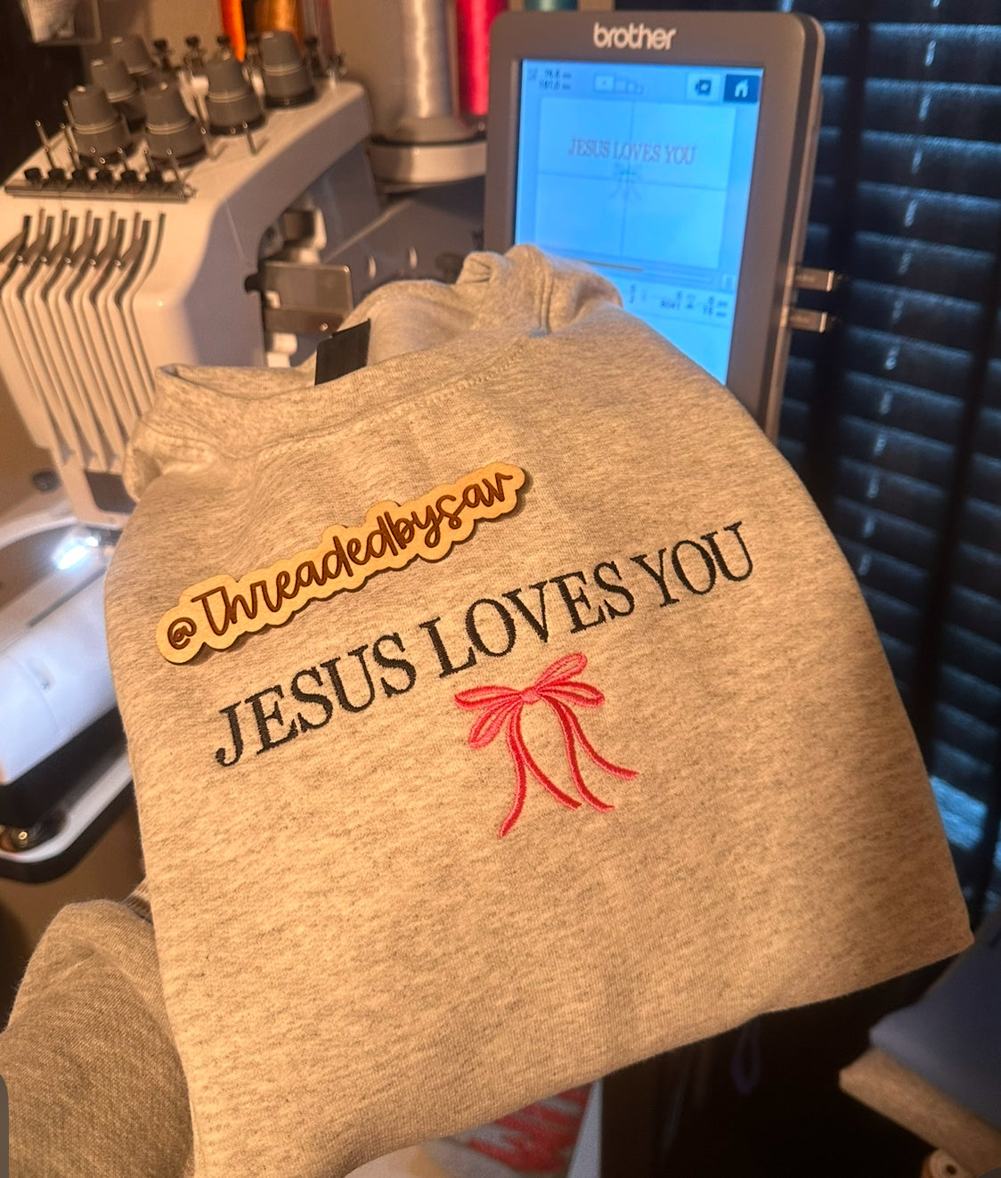 Jesus Loves You Embroidered Crewneck