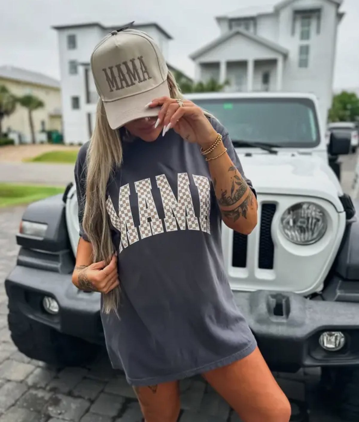 Checker Mama CC tee