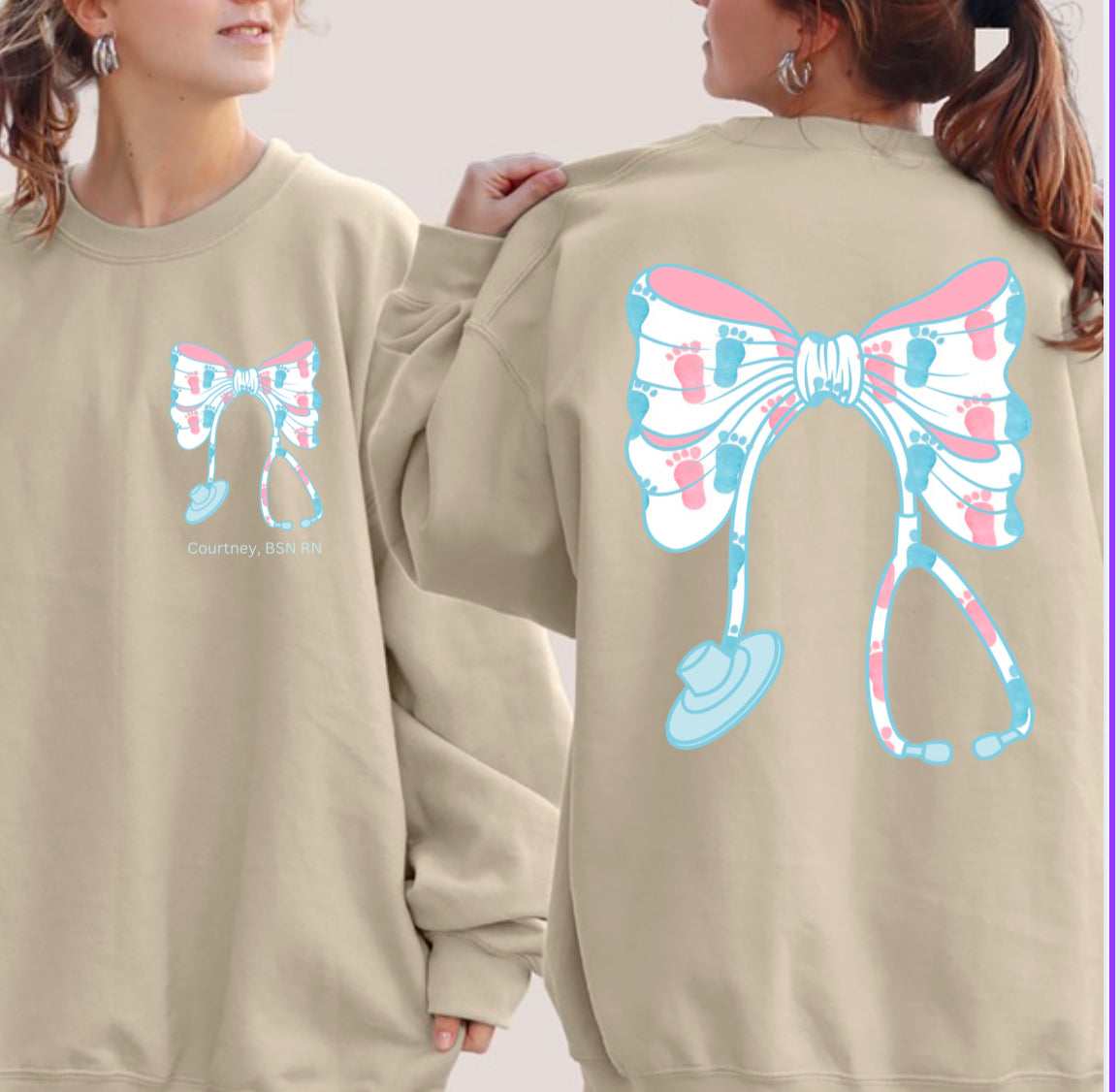OB worker, mom baby, L&D nurse custom crewneck