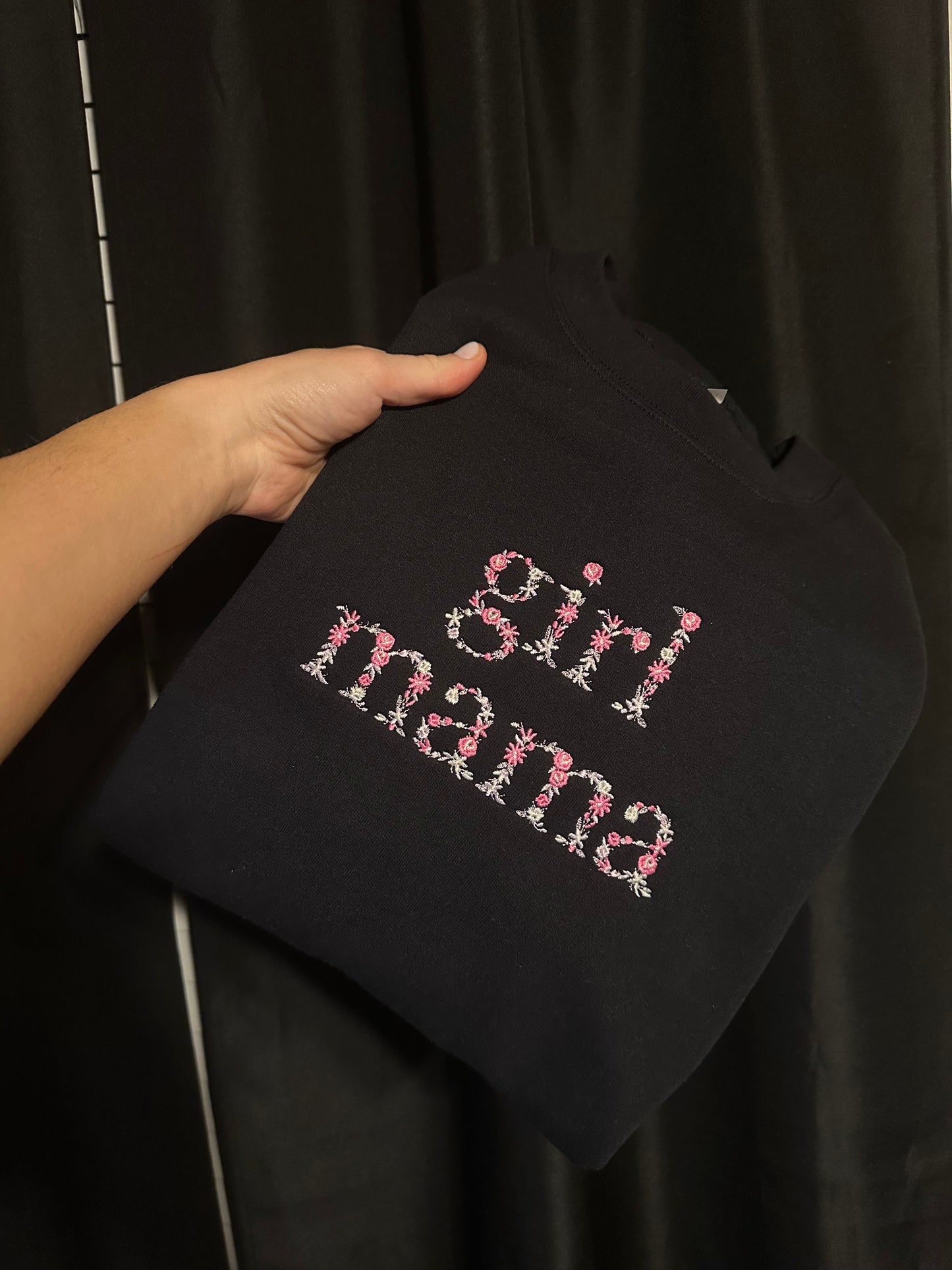 Girl Mama floral crew