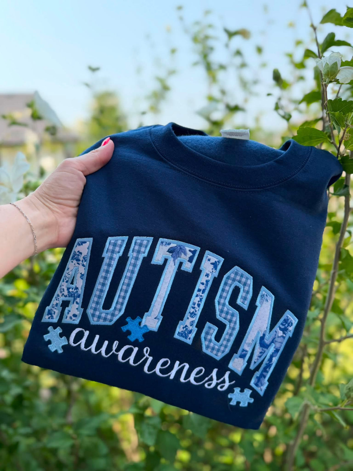 Autism Awareness Embroidered Crewneck