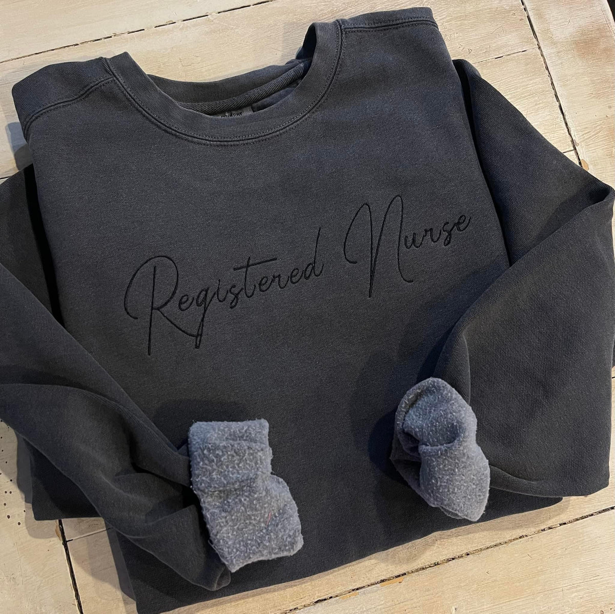 Custom Comfort Colors embroidered Crew