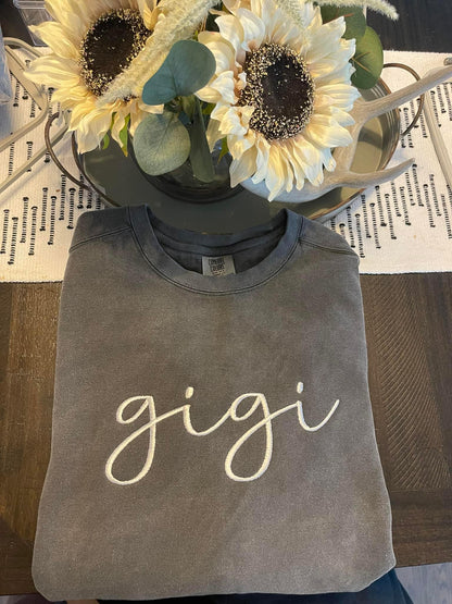 Custom Comfort Colors embroidered Crew