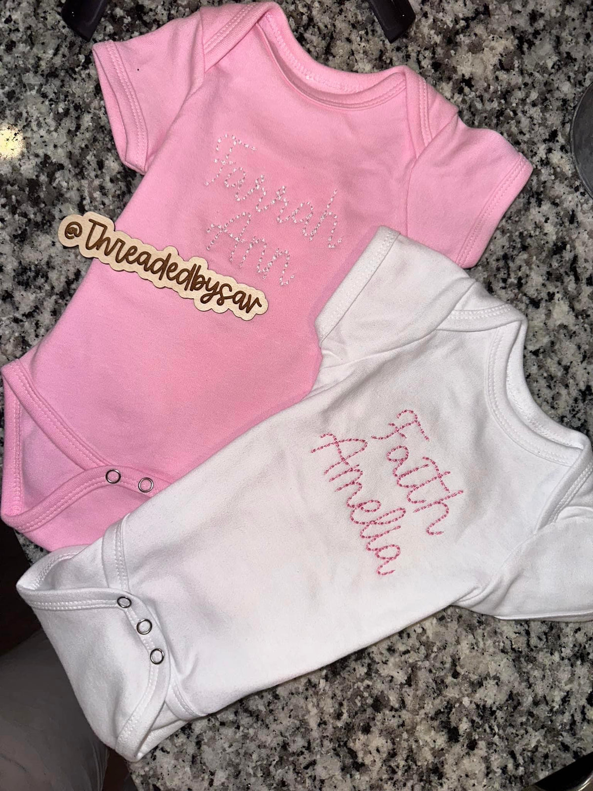 Infant embroidered name onesie