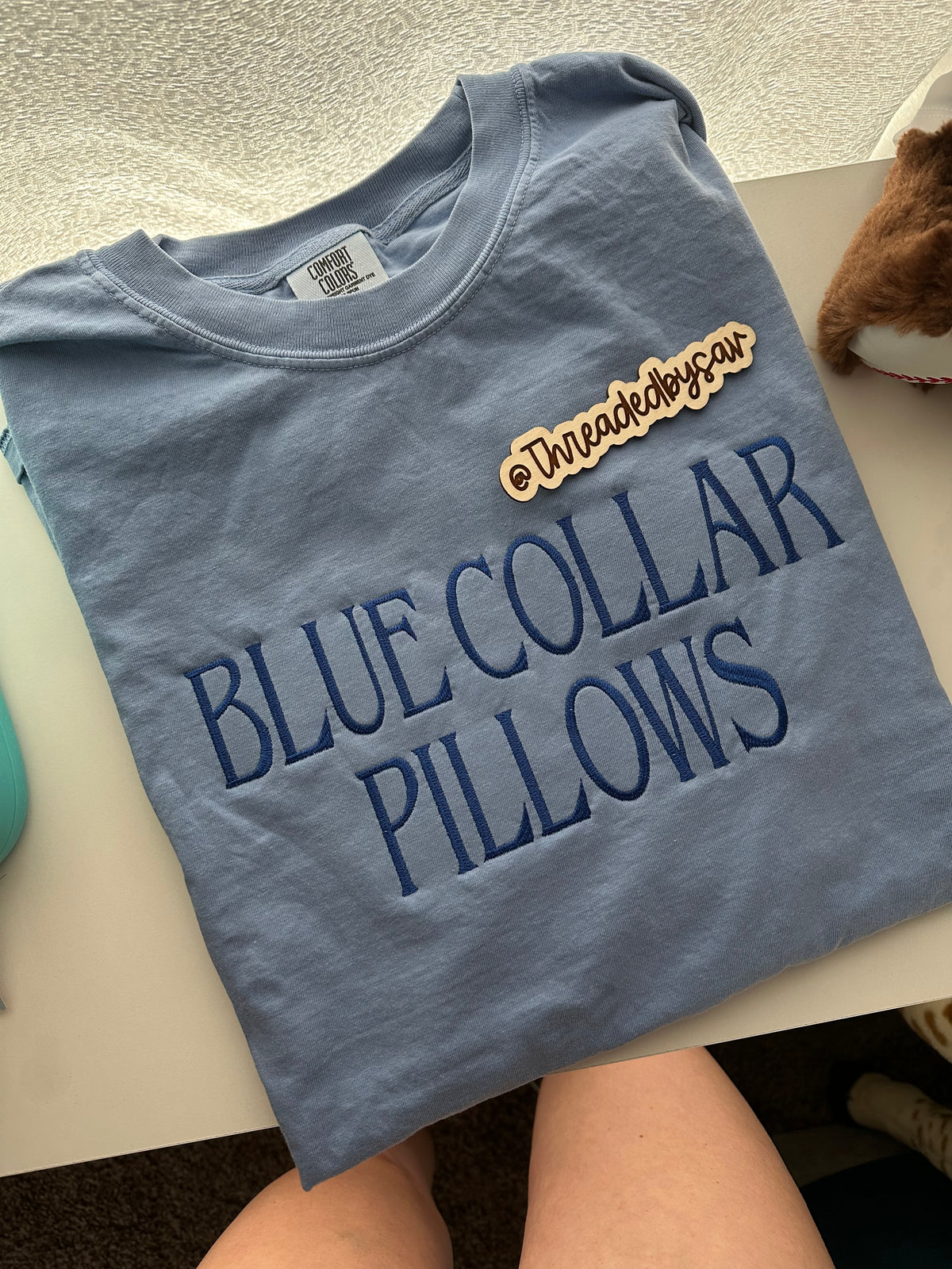 Blue Collar Pillows comfort color short sleeve tee