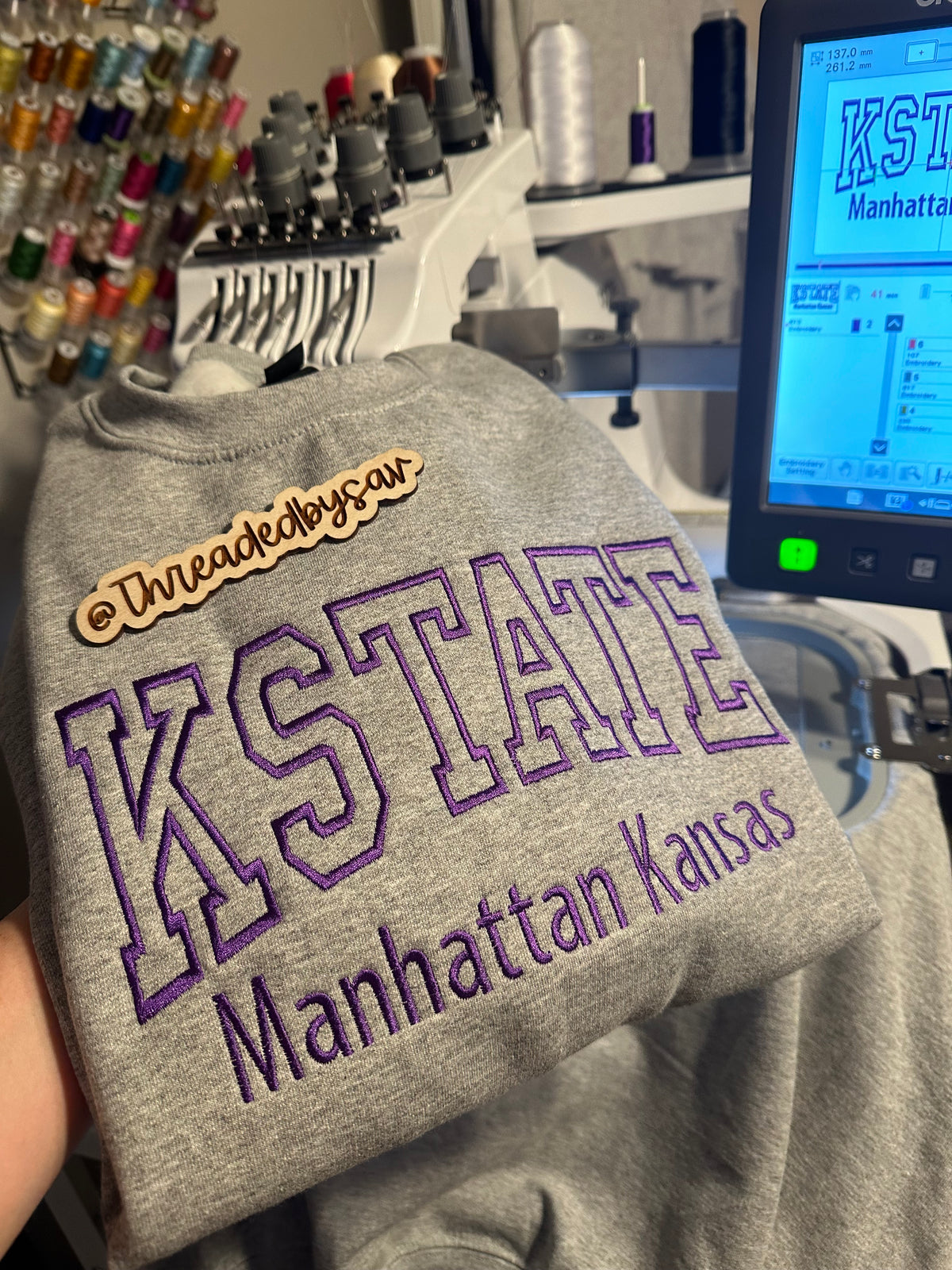 custom team embroidered crewneck