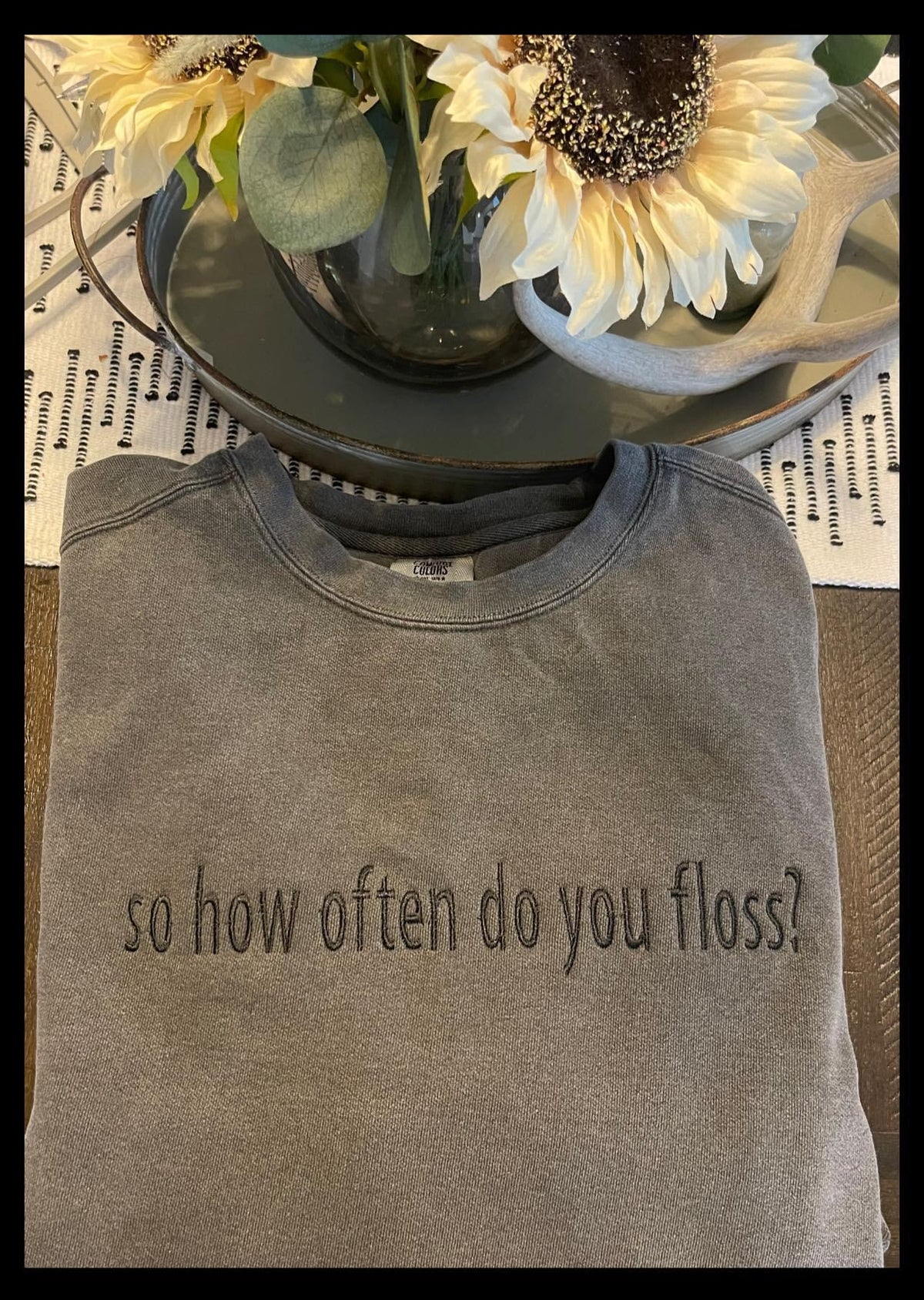 Custom Comfort Colors embroidered Crew