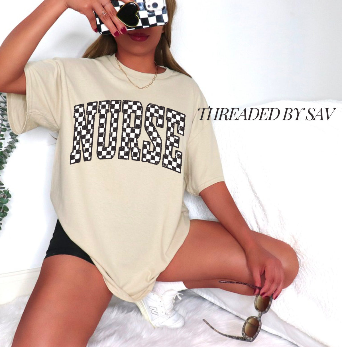 20 Dollar Tee Checkered Nurse