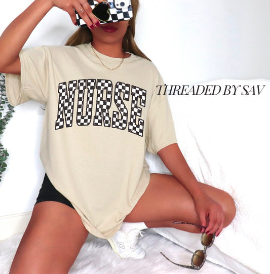 20 Dollar Tee Checkered Nurse