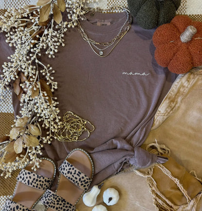 dainty embroidered mama CC tee