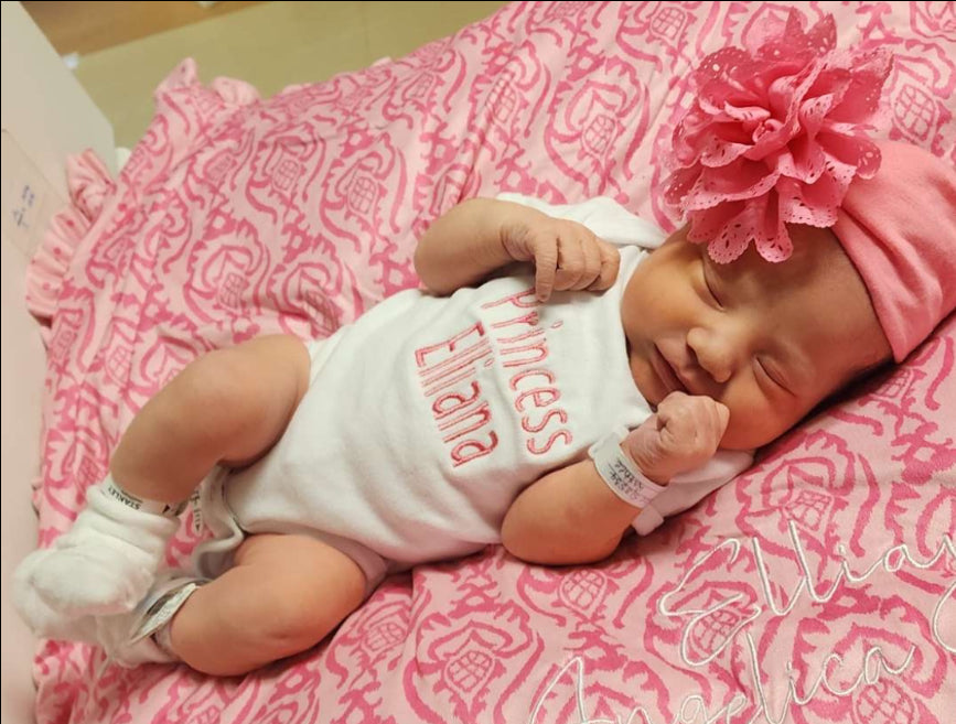 Infant embroidered name onesie