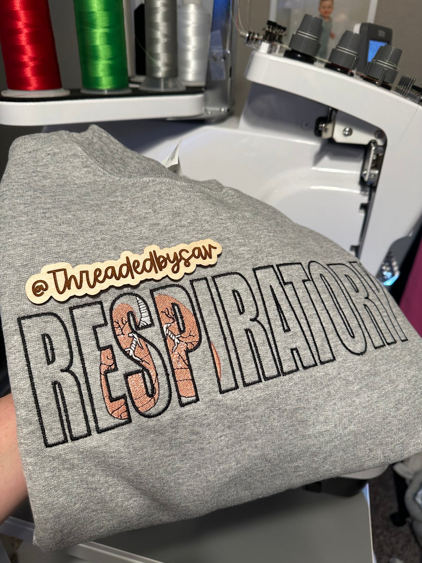 Embroidered Respiratory Crewneck