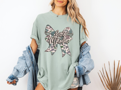 Comfort Color Boy Mama Bow Tee