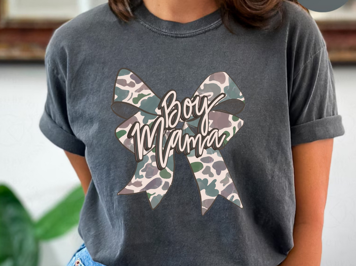 Comfort Color Boy Mama Bow Tee