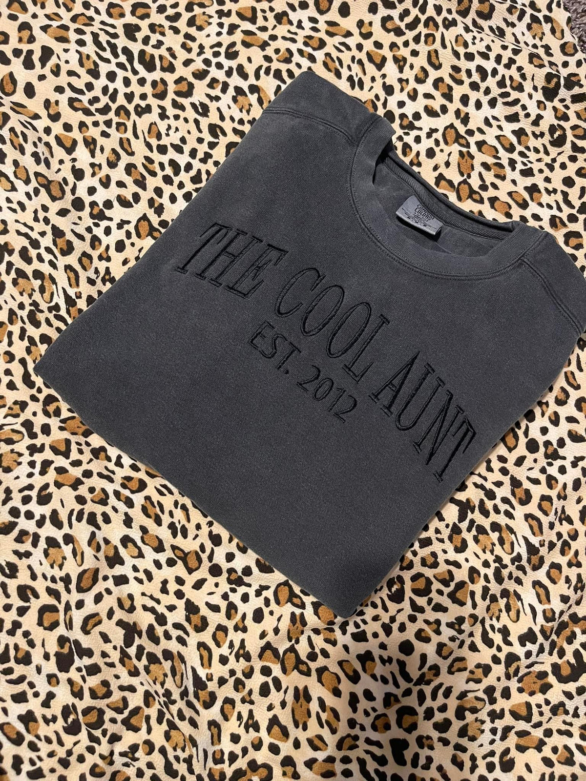 The Cool Aunt comfort color crew