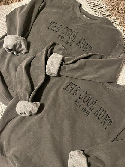 The Cool Aunt comfort color crew