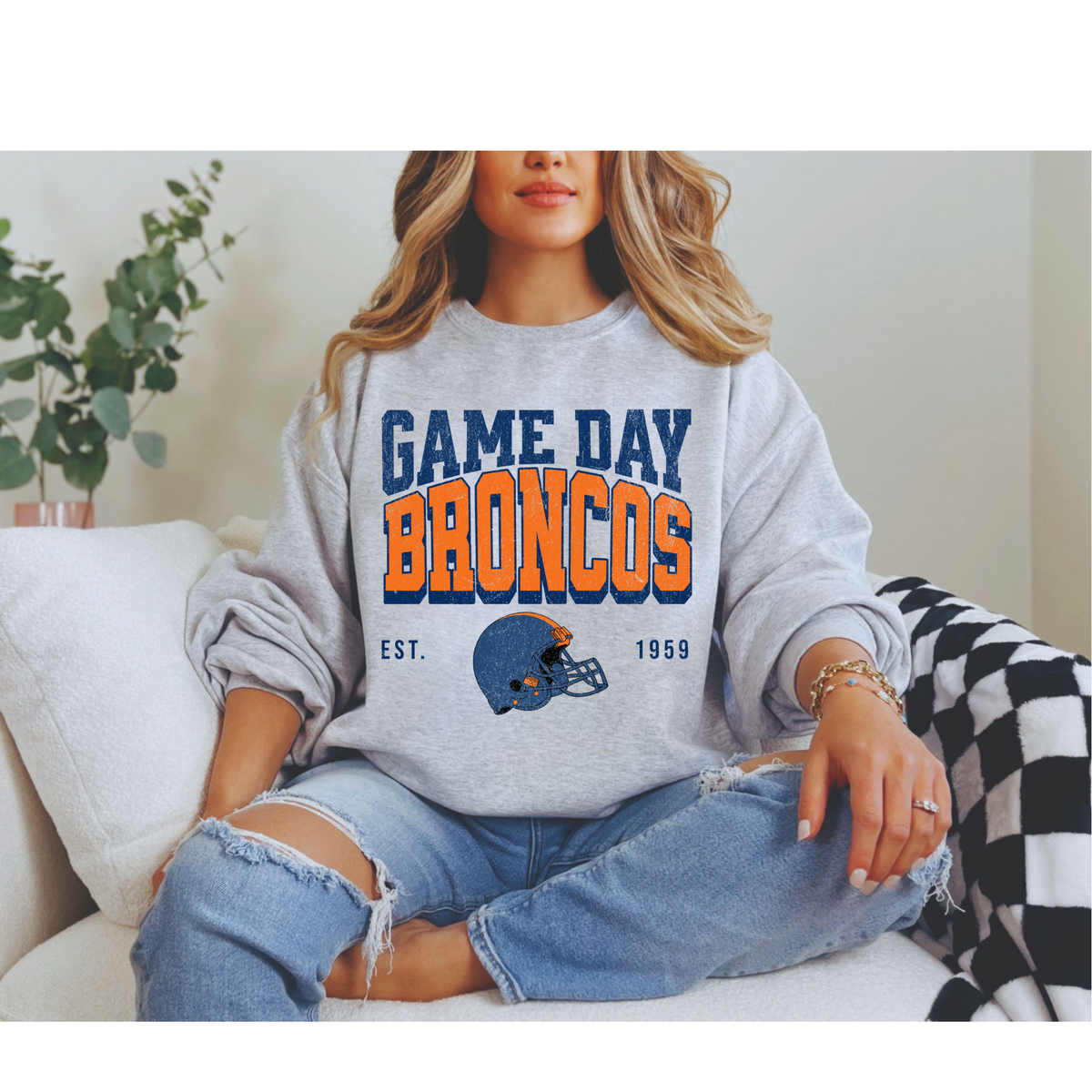 Broncos Vintage style teams crewneck