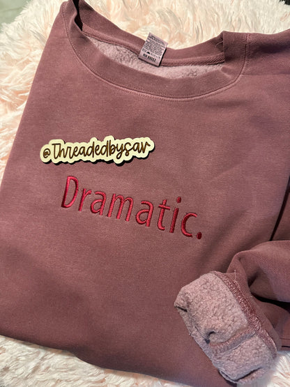 Pigment dyed embroidered crewneck
