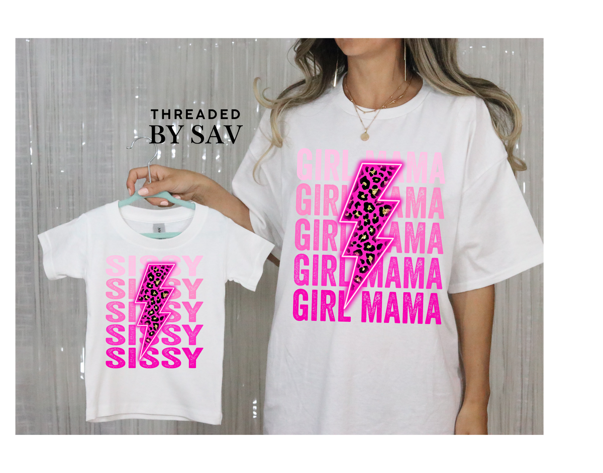 Comfort Color Girl Mama Tee Matching Set